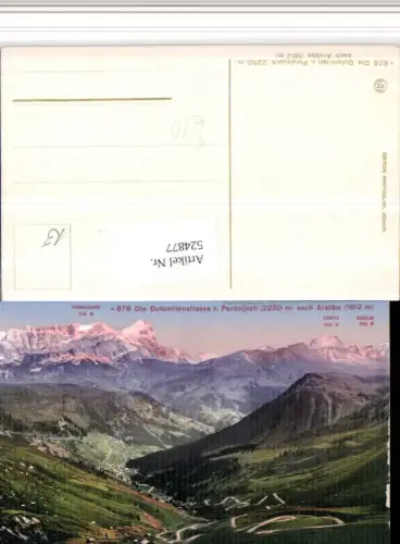 524877,Veneto Belluno Dolomitenstraße vom Pordoijoch Bergkulisse