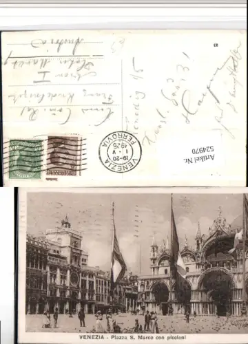 524970,Veneto Venezia Venedig Piazza S. Marco con piccioni Dom Tauben