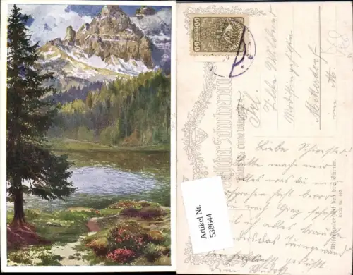 538644,Belluno Künstler AK E.F. Hofecker Misurinasee Cortina Schulverein 407