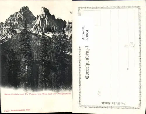 538664,Veneto Belluno Monte Cristallo Cortina Pfalzgauhütte