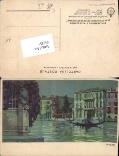 542251,Künstler AK Veneto Venezia Venedig Reklame Italienische Staatsbahnen