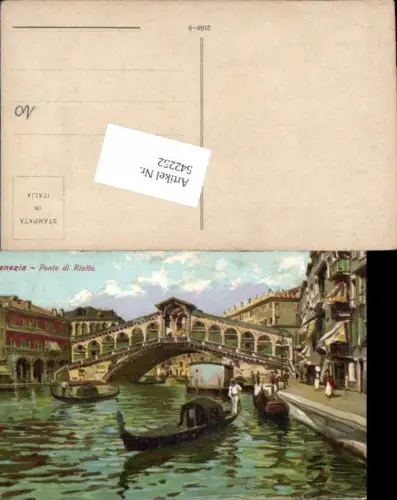 542252,Künstler AK Veneto Venezia Venedig Ponte di Rialto