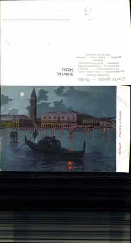 542253,Künstler AK Veneto Venezia Venedig Mond Panorama Gondola Gondel