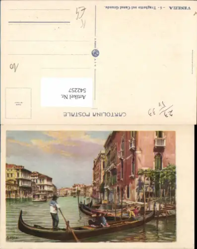 542257,Künstler AK G. Anoldi Veneto Venezia Venedig Gondel