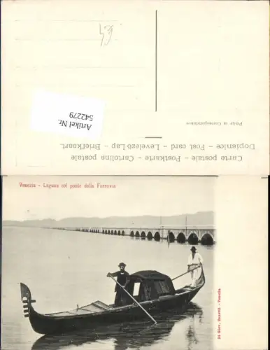 542279,Veneto Venezia Venedig laguna col ponte della Ferrovia Gondel