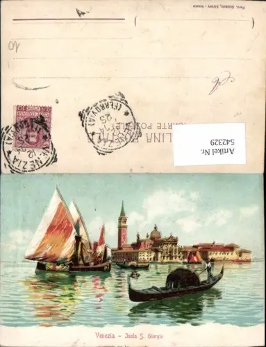 542329,Künstler AK Veneto Venezia Venedig Isola San Giorgio Gondel