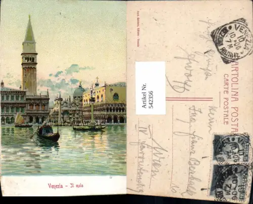 542356,Künstler Litho Veneto Venezia Venedig Il molo