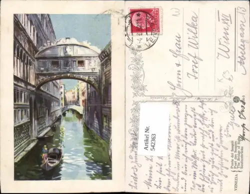 542363,Künstler AK A. Scrocchi Veneto Venezia Venedig ponte Sospiri