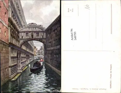 549793,tolle Künstler AK Veneto Venezia Venedig Ponte die Sospiri