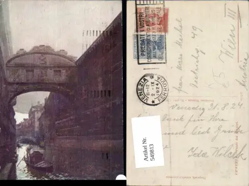 549813,Künstler AK Veneto Venezia Venedig Ponte de Sospiri