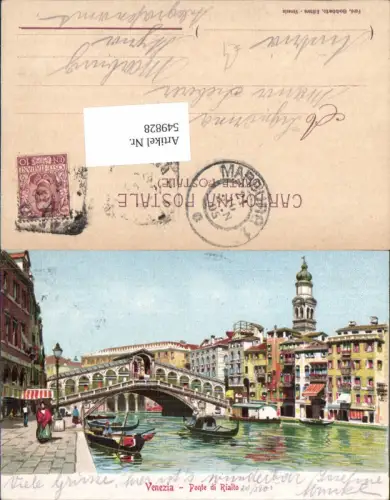549828,Künstler AK Veneto Venezia Venedig Ponte di Rialto