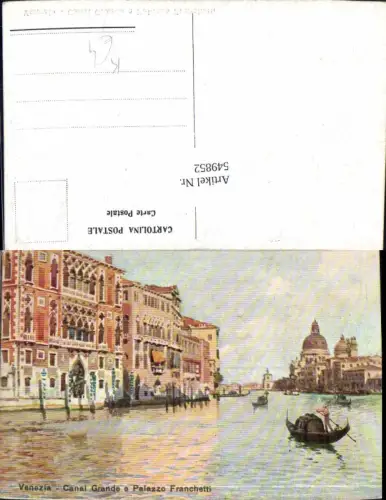 549852,Künstler AK Veneto Venezia Venedig Canal Grande Palazzo Francheti