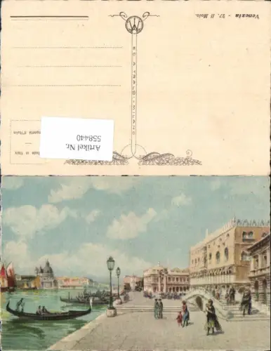 558440,tolle Künstler AK Veneto Venezia Venedig Molo Hafen