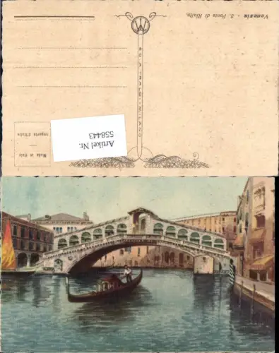 558443,tolle Künstler AK Veneto Venezia Venedig Rialto