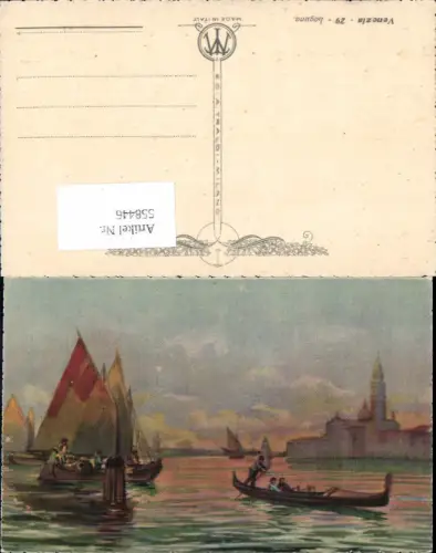 558446,tolle Künstler AK Veneto Venezia Venedig Laguna Gondel Segelschiff