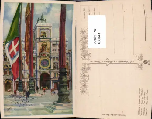 630143,Künstler Ak Venezia Venedig Torre dell Orologio Uhrturm