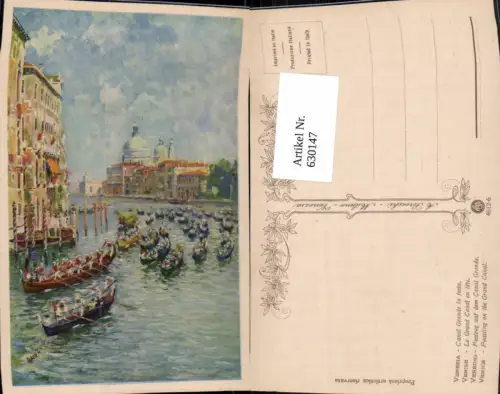 630147,Künstler Ak Venezia Venedig Canal Grande in festa Gondel Festzug
