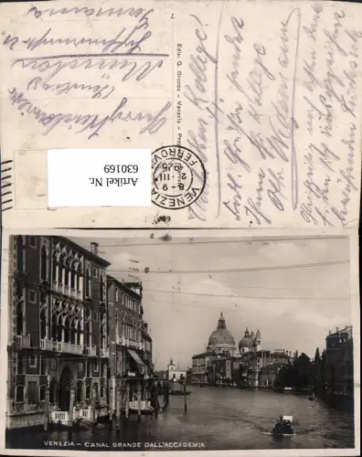 630169,Foto Ak Venezia Venedig Canal Grande dall Accademia Boot