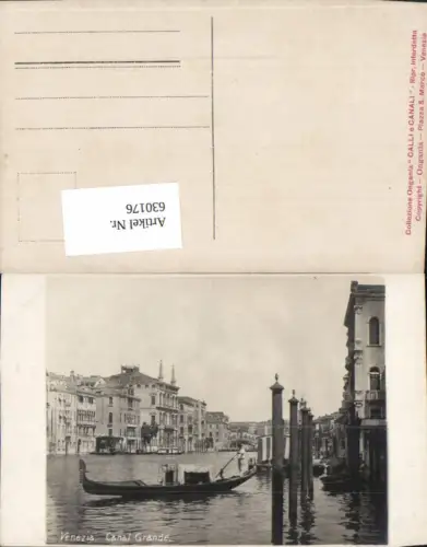 630176,Foto Ak Venezia Venedig Canal Grande Gondel