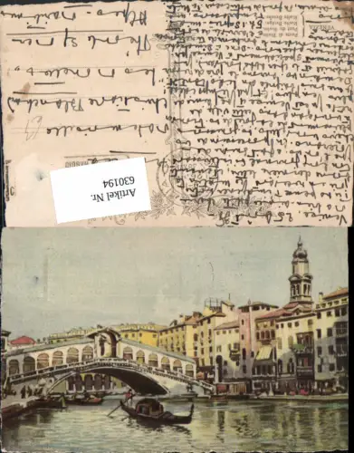 630194,Künstler Ak Venezia Venedig Ponte di Rialto Rialtobrücke