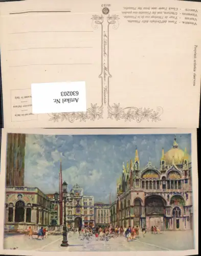 630203,Künstler Ak Venezia Venedig Torre dell Orologio dalla Piazzetta Uhrturm