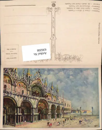630208,Künstler Ak Venezia Venedig Chiesa S. Marco e Piazzetta Markuskirche