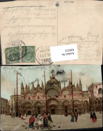 630215,Künstler Ak Venezia Venedig Basilika S. Marco Markusdom Tauben