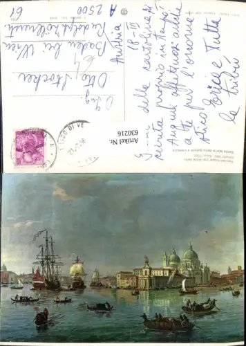 630216,Künstler Ak Vanvitelli Kasper Van Wittel Venezia Venedig Santa Maria della Salute Segelschiff