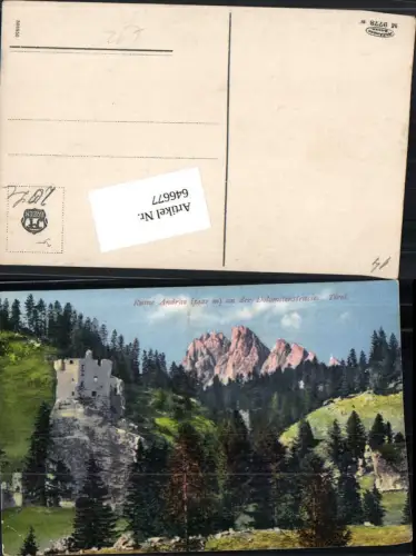 646677,tolle AK Ruine Andraz a.d. Dolomitenstraße Buchenstein Belluno Dolomiten
