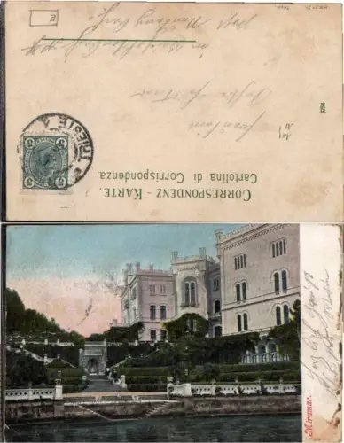 70997,Trieste Miramar Schloss Detail um 1910