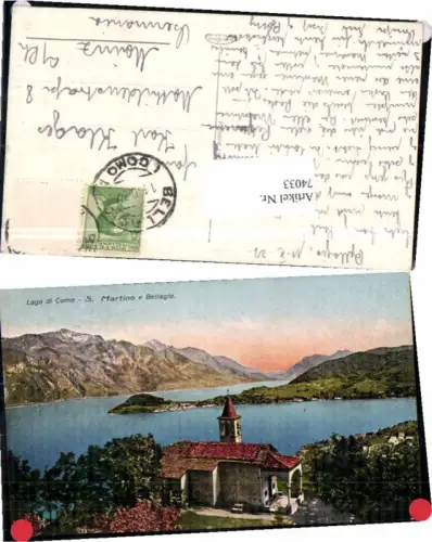 74033,Lago di Como S. Martino Bellagio 1910