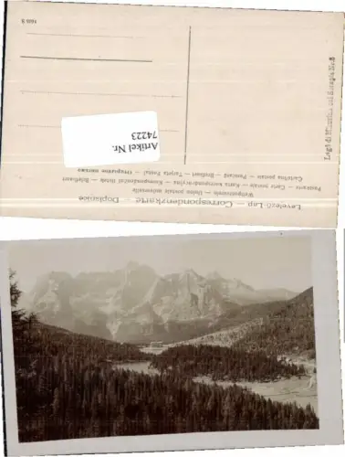 74223,Fotokarte Lago di Misurina 1910 Südtirol Meran