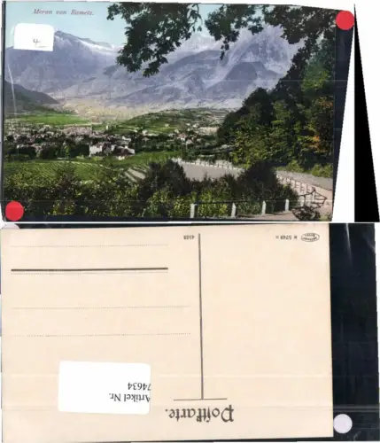 74634,Meran von Rametz Wegpartie 1910 Südtirol Amonn 5749