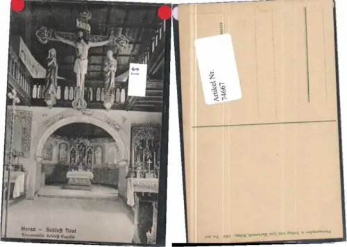 74667,Meran Schloss Tirol Tirolo Kapelle 1921