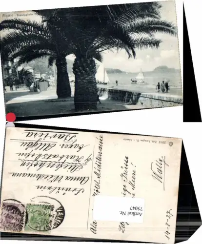 75047,Alassio Passegiata Palmen 1927 Ligurien