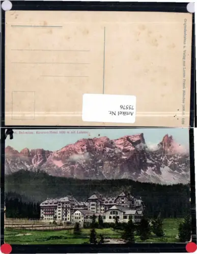 75576,Südtirol Dolomiten Karersee Hotel Latemar 1909 pub Fränzl