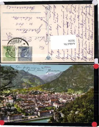 78550,Bolzano Bozen Schöne Totale 1913