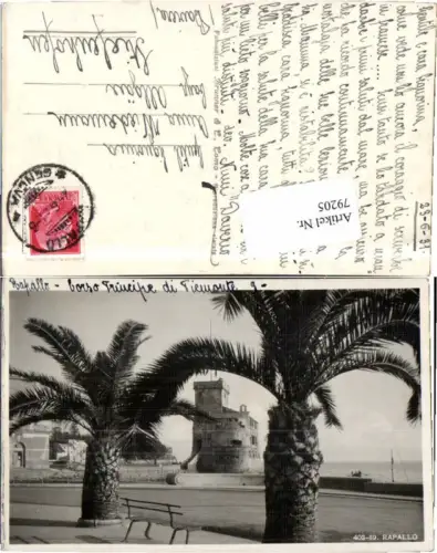 79205,RARE Rapallo Strassenpartie m. Palmen