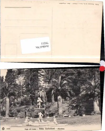 79211,Lago di Como Villa Serbelloni Brunnen im Park