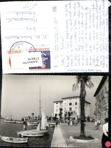 178878,Kroatien Foto Ak Popec Strandpromenade Segelboot