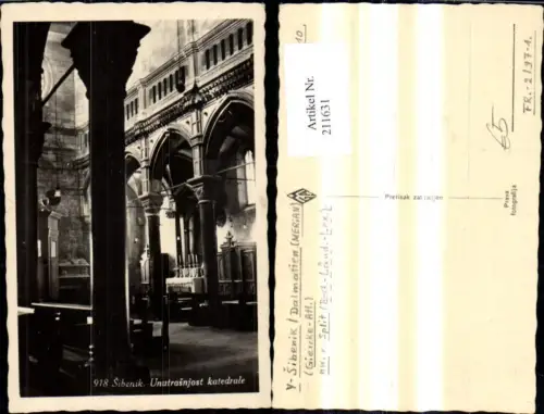 211631,Sibenik Unutrasnjost katedrale Kathedrale Kirche Innenansicht
