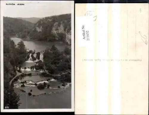 211632,Foto Ak Plitvicka Jezera Wasserfall Luftbild