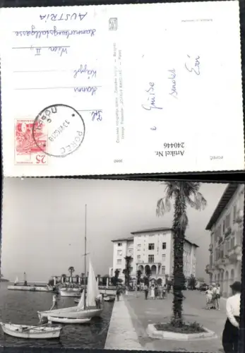 240446,Porec Anlegeplatz Segelboot Ruderbote Palme