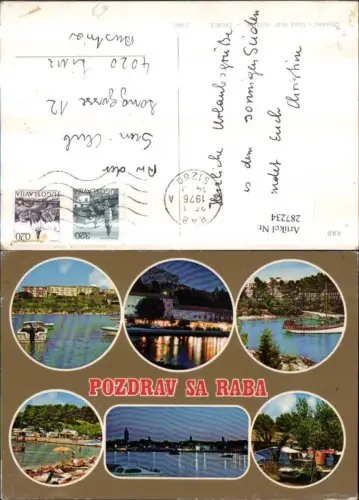 287234,Rab Totale Strand Strandleben Segelschiff Boot Camping Mehrbildkarte