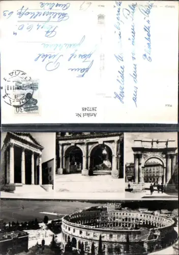 287248,Pula Kolosseum Tempel Bogen Straßenansichten Mehrbildkarte