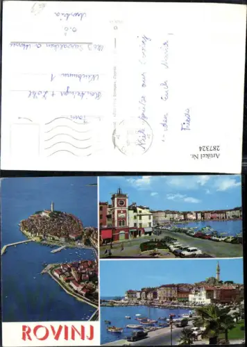 287324,Rovinj Totale Teilansicht Boote Mehrbildkarte