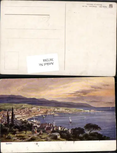 387288,Künstler AK F. Perlberg Croatia Spalato Split Totale