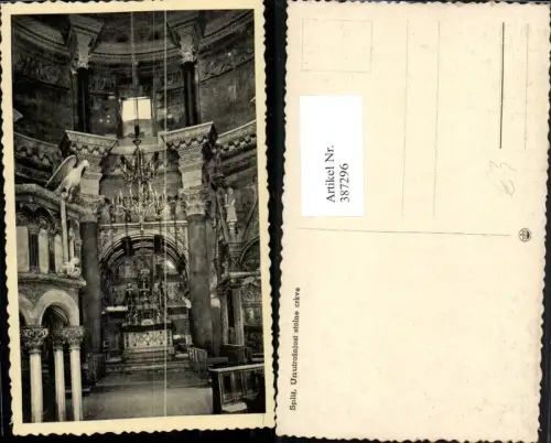 387296,Croatia Split Unutrasnjost stolne crke Kirche Innenansicht Kanzel