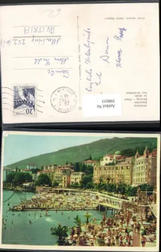 398033,Croatia Opatija Abbazia Kupaliste Strandbad Strandleben