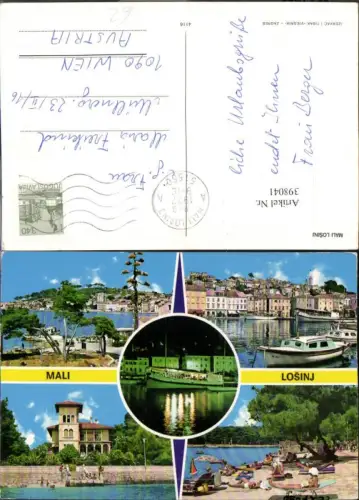 398041,Croatia Mali Losinj Totale Strandbad Boote Mehrbildkarte